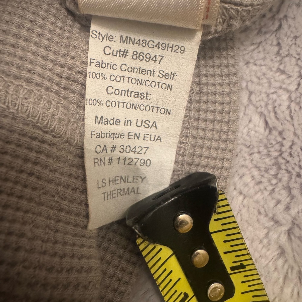 True Religion Brand‎ Jeans Gray Waffle Knit Henley Thermal Y2K USA L - Picture 11 of 11